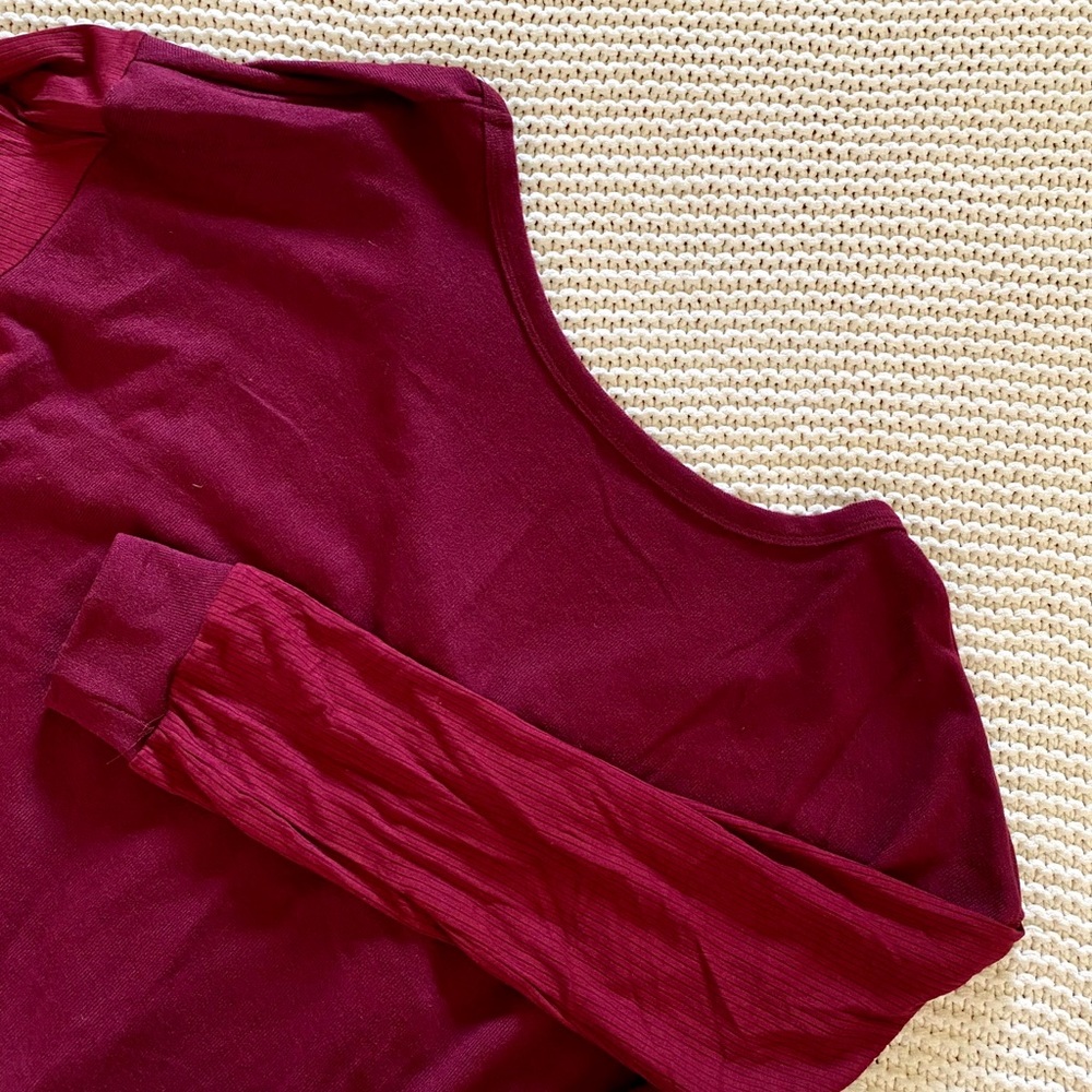 Burgundy Twist Back Sweater
